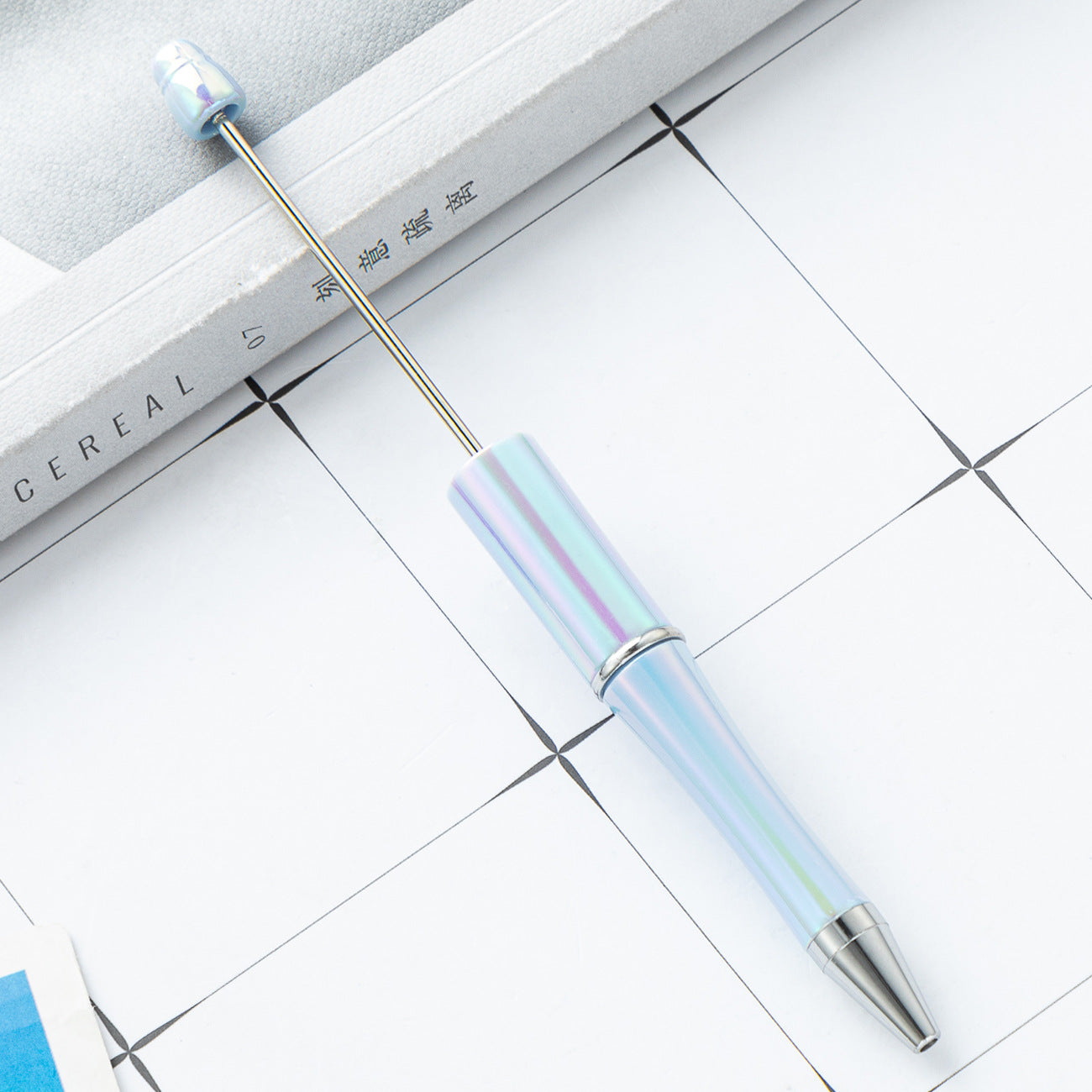 Wholesale Opal Beadable Pens Plastic UV Electroplating Gradient Pen DIY Handmade Beaded Pen